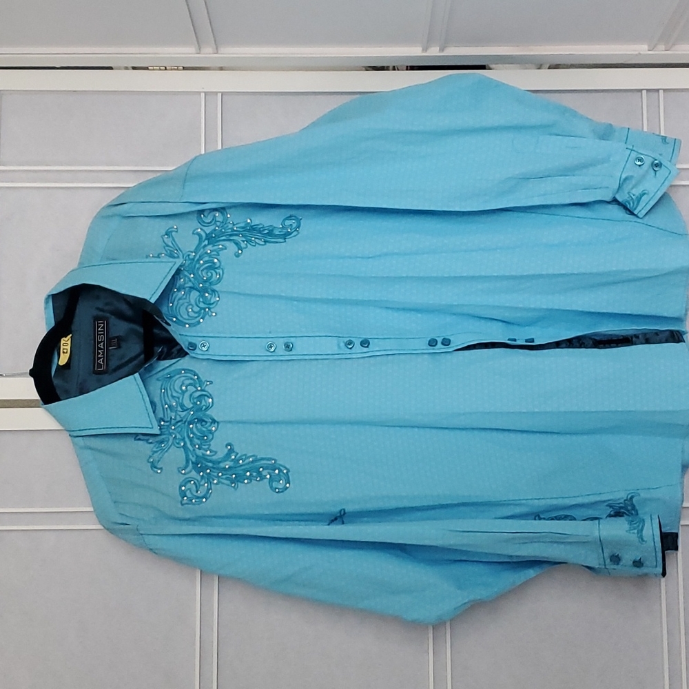 Lamasini Western Embroidered Long Sleeve Shirt